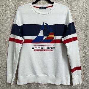 Polo Ralph Lauren Sweatshirt Offshore Sailing Team Sailboat Crewneck White Small